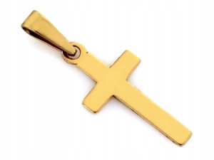 Krzyżyk złoty minimalistyczny próba 585  