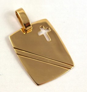 Blaszka złota z krzyżykiem próba 585