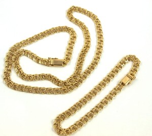 Łańcuszek i bransoletka Garibaldi złota próba 585 