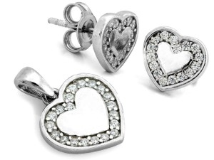 Kolczyki i wisiorek srebrny komplet próba 925   