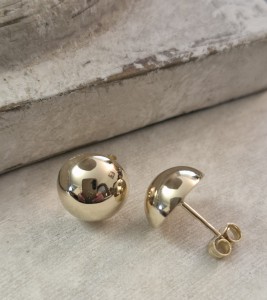 Kolczyki złote półkule próba 585 