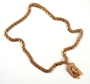 Łańcuszek Garibaldi i medalik złoty próba 585  