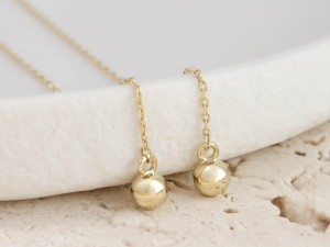 Kolczyki złote przeciągane łańcuszki z kulką próba 585 