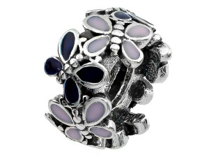 Zawieszka do bransoletki emaliowane motylki srebro 925    