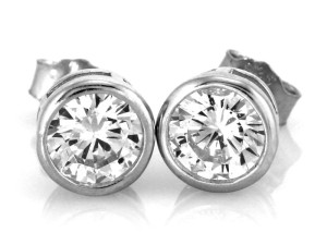 Kolczyki srebrne duże cyrkonie na sztyfcie próba 925