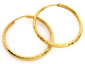 Kolczyki złote diamentowane koła próba 585