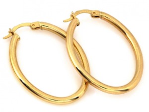 Kolczyki złote owalne próba 585   