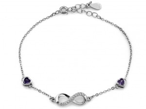 Bransoletka srebrna z nieskończonością próba 925    