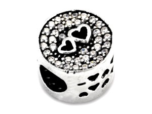 Zawieszka do bransoletki serduszka srebro 925  