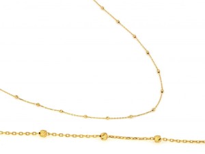 Łańcuszek złoty z diamentowanymi kuleczkami próba 585