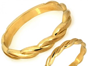 Pierścionek złoty skrecany próba 585 
