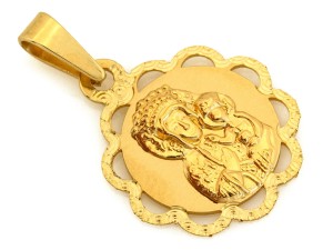 Medalik złoty diamentowany wzór próba 585 