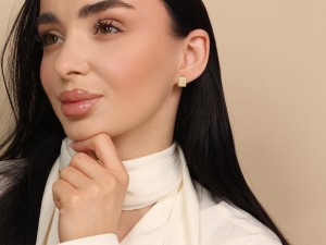 Kolczyki złote gładkie blaszki próba 585