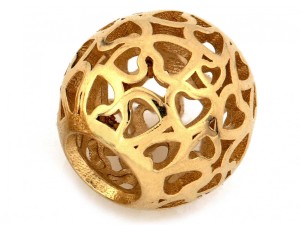 Zawieszka do bransoletki ażurowa kulka próba 585 
