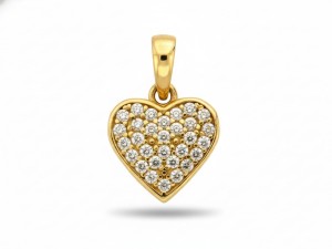 Złoty wisiorek serduszko z cyrkoniami próba 585