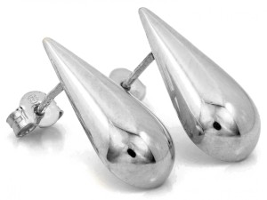 Kolczyki srebrne krople próba 925   