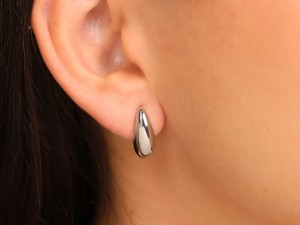 Kolczyki srebrne podwinięte krople próba 925 