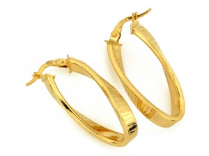 Kolczyki złote spiralne angielskie zapięcie próba 585 