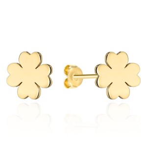 Kolczyki złote koniczynki  próba 585   