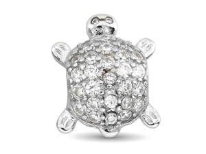Zawieszka do bransoletki  żółw z cyrkoniami srebro 925       