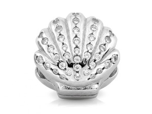 Zawieszka do bransoletki muszla z cyrkoniami  srebro 925    