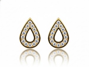 Kolczyki złote łezki z cyrkoniami próba 585  