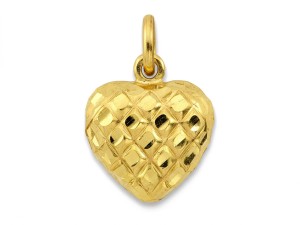 Wisiorek złoty diamentowane serduszko  próba 585 