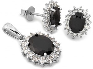 Kolczyki i wisiorek srebrny komplet próba 925