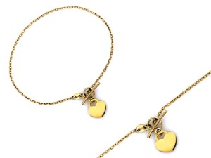 Bransoletka złota z serduszkiem pr 585