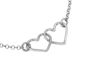 Łańcuszek srebrny z serduszkami 45 cm próba 925       