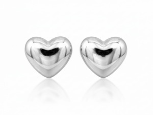 Kolczyki srebrne serduszka na sztyfcie próba 925 