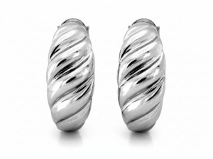 Kolczyki srebrne półkola  próba 925  