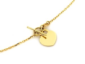 Naszyjnik złoty z sercem zapinany z przodu pr 585