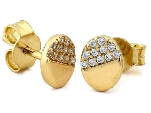 Kolczyki złote owalne z cyrkoniami pr 585