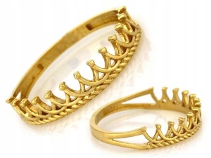 Pierścionek złoty korona 