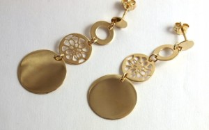 Kolczyki złote wiszące kółka próba 585