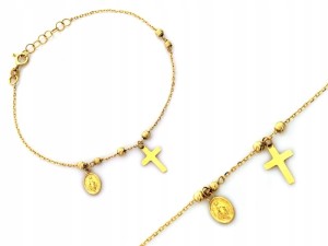 Bransoletka złota różaniec próba 585