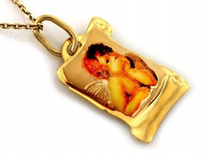 Medalik złoty aniołek próba 585