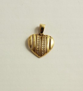 Wisiorek złoty serduszko z cyrkoniami próba 585