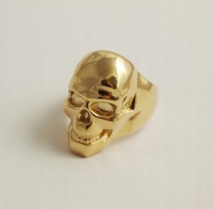 Sygnet złoty czaszka okazały próba 585