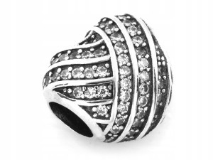 Zawieszka do bransoletki serduszko z cyrkoniami  srebro 925     