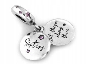 Zawieszka do bransoletki wisząca dla siostry z cyrkoniami  srebro 925